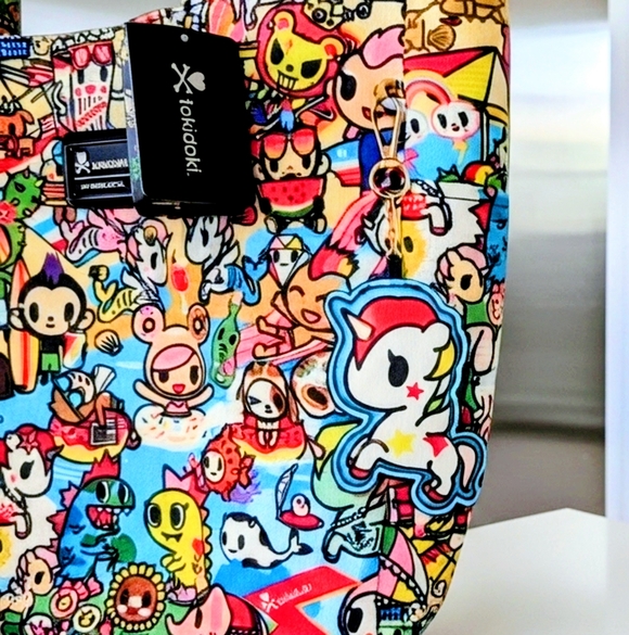 LIMITED EDITION Tokidoki Canvas Tote Bag w/ Unicorn BAG CHARM - Picture 8 of 11